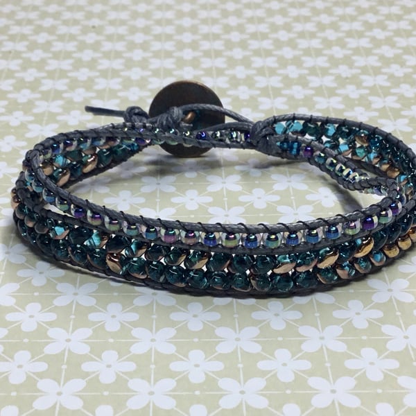 Mini Duo and Seed Bead Double Wrap Bracelet