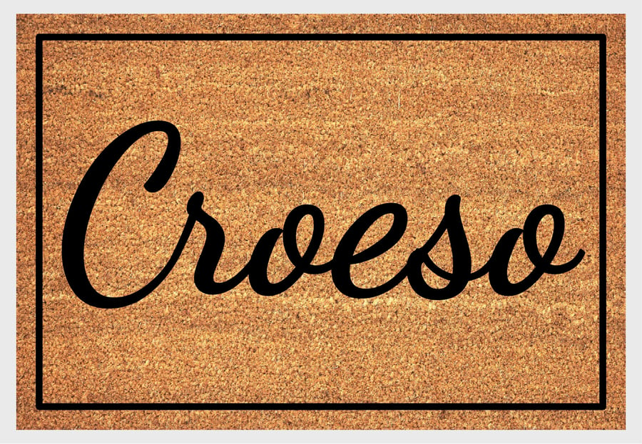 Croeso Door Mat - Welsh Croeso Welcome Mat - 3 Sizes