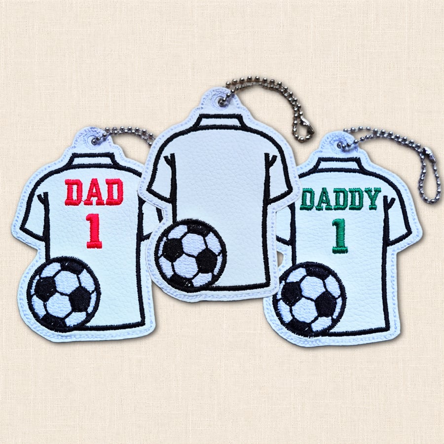 Dad Football Shirt Hanging Charm - Embroidered Football Decoration