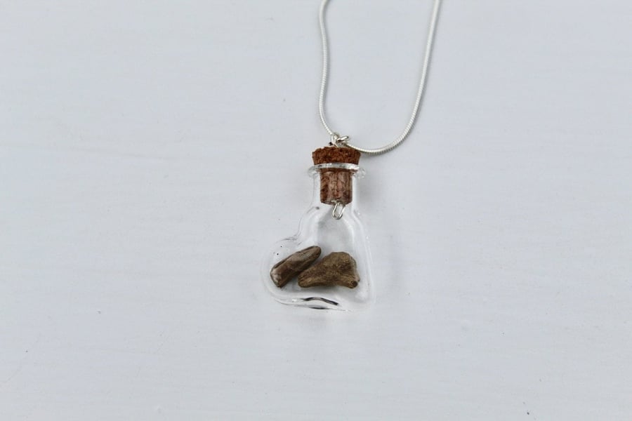 Driftwood in a Bottle Necklace, Wood Anniversary Gift, 5 Year Anniversary Gift 