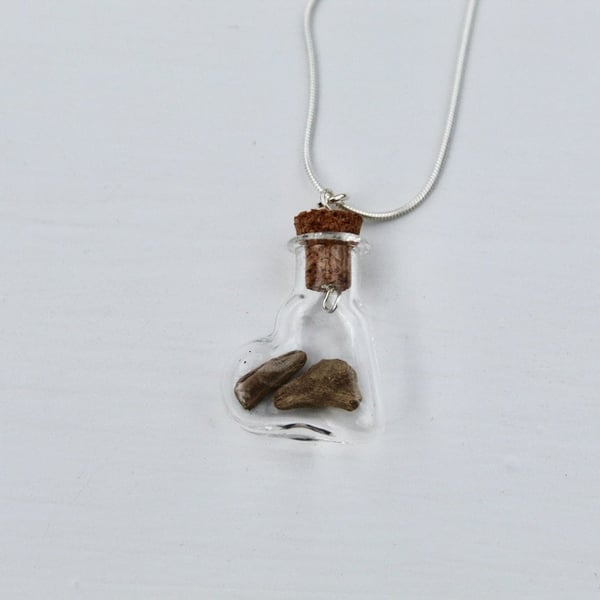 Driftwood in a Bottle Necklace, Wood Anniversary Gift, 5 Year Anniversary Gift 