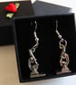 Novelty Microscope Drop Earrings On Sterling Silver Ear Hooks - Image 4