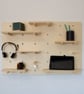 Wall Mounted Wooden Pegboard and Organiser with Shelving and Pegs - Image 1