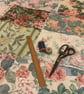 Craft pack of Vintage Sanderson floral fabric pieces 1 metre square 