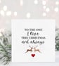 Reindeer Love Christmas Greeting Card, To The One I Love This Christmas.  - Image 3