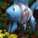 Felted Wool Decorative Fish Pillow
