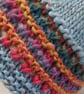 Handknit chunky wool hat col 2 Powder Blue - Image 2