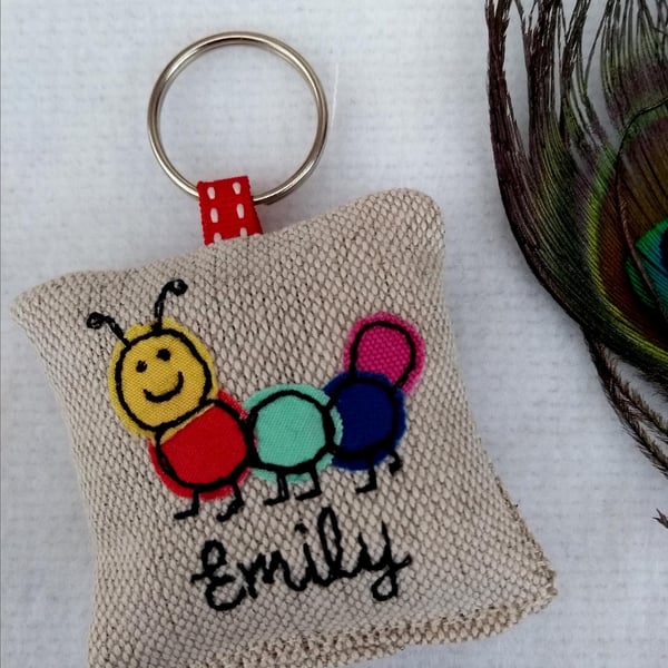 Caterpillar Keyring with optional Lavender Scent - Personalised Party Favour