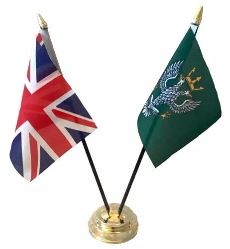 Mercian Regiment & Union Jack Friendship 2 Flag 12" Table Display