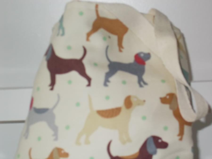 Mini tote bag printed with dogs