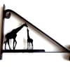 Mother and Baby Giraffe Silhouette Scroll Style Hanging Basket Bracket 