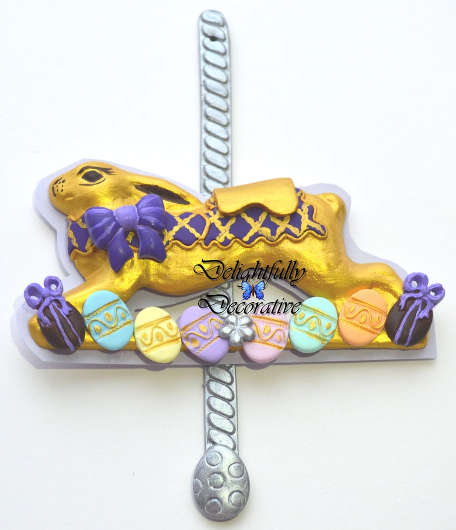 Gold Easter Carousel Bunny
