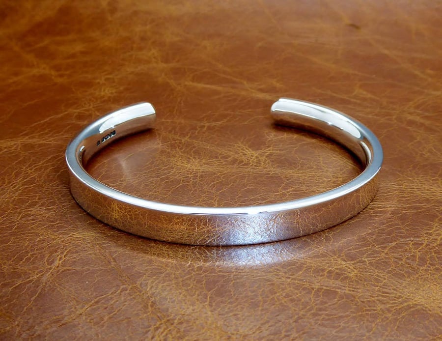 Men's 44 Grams Heavy Solid 925 Sterling Silver, Torque, Bangle, Bracelet,