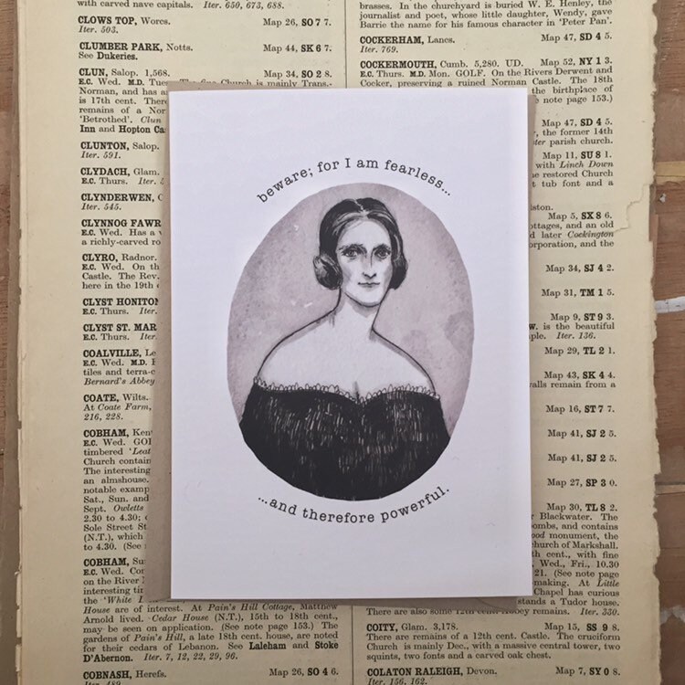 Mary Shelley - Illustrated Card - Art Card - Gothic Card
