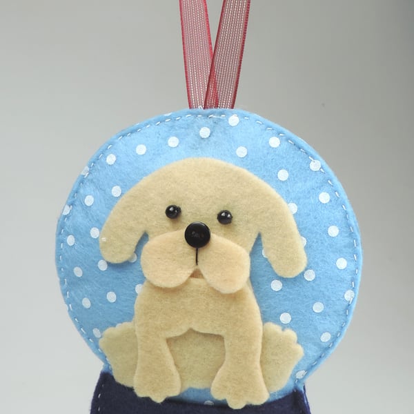 Labrador dog, Handmade Felt Snow globe Christmas Decoration, Dog Lovers GIft