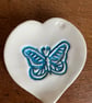 Summer Seconds Ceramic heart-shaped blue butterfly dish - Image 2