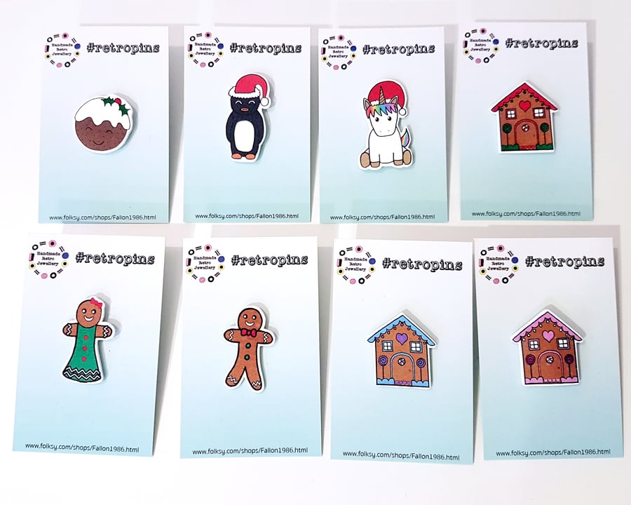 Retropins - Christmas themed pin ONE SUPPLIED