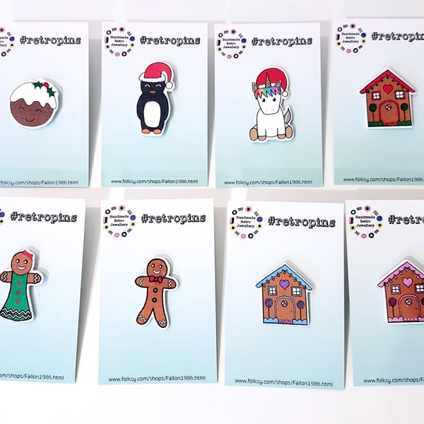 Retropins - Christmas themed pin ONE SUPPLIED