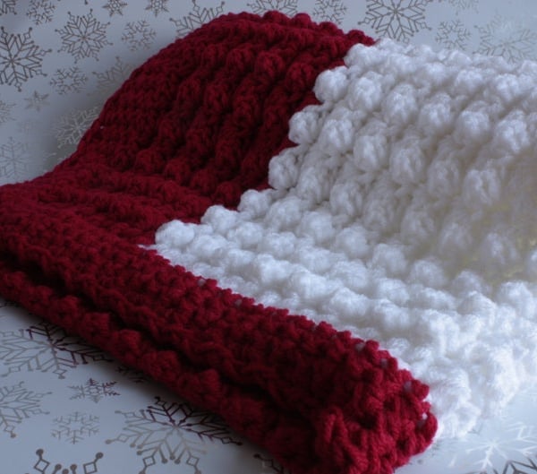 Red and White Crochet Baby Blanket