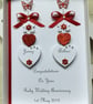 Handmade Personalised Ruby Wedding Anniversary Card 40th Mum Dad Gift Boxed - Image 3