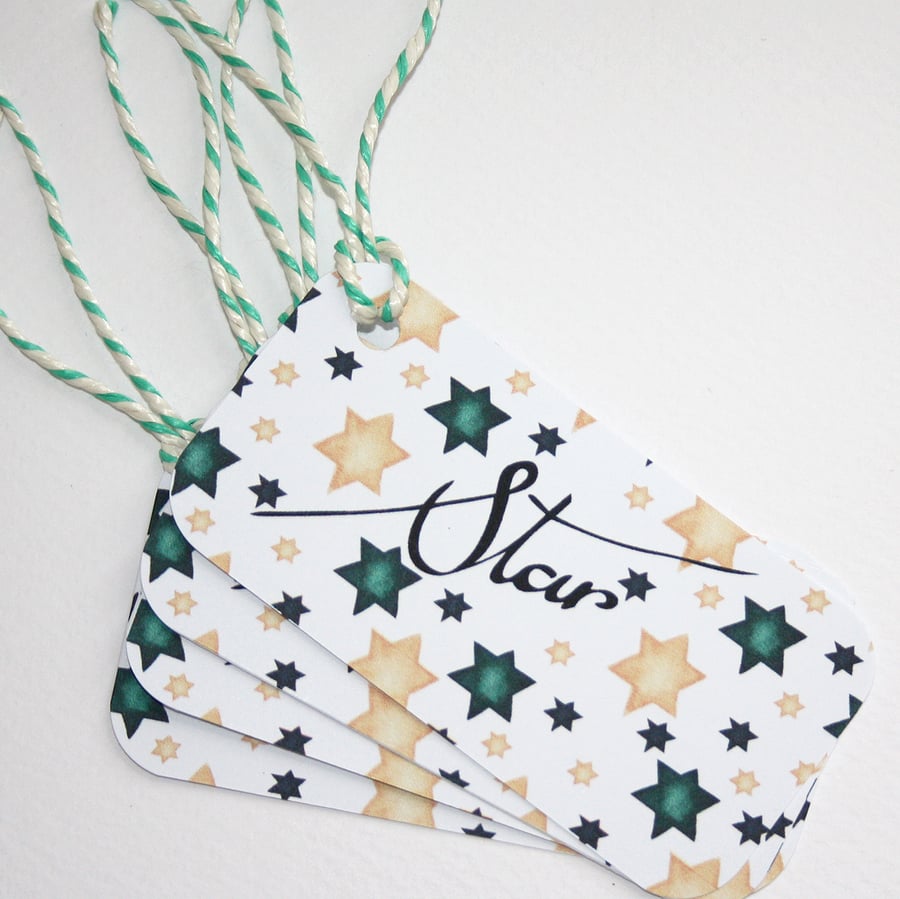 Star- set of four gift tags