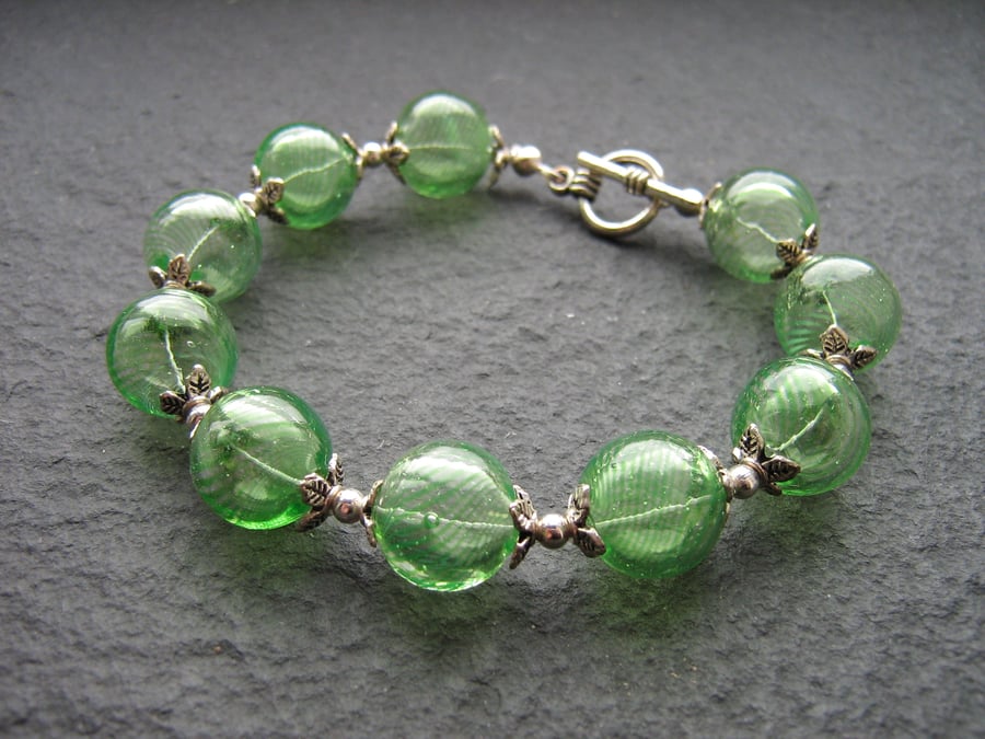 Bubble Glass Bracelet - Green