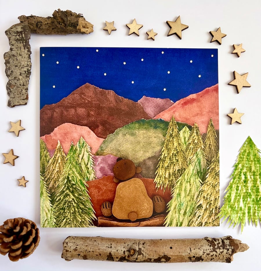 Stargazing - printed greetings card