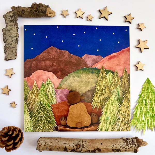 Stargazing - printed greetings card