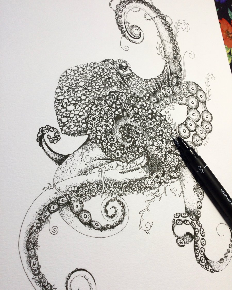 Colour your own Octopus Print 