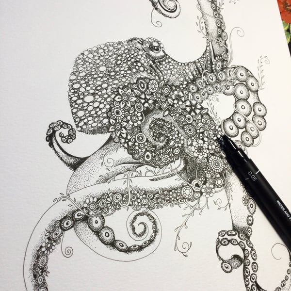 Colour your own Octopus Print 