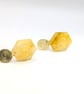 Radiant Sunburst Yellow Quartz Geometric dangle earrings 