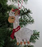 Embroidered Lace Christmas Alpaca Ornament: Hanging Pet Decoration - Image 6