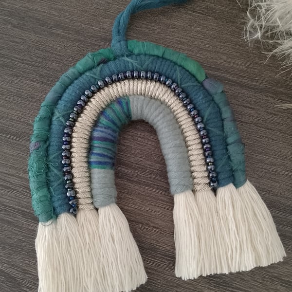 Macrame rainbow wall hanging