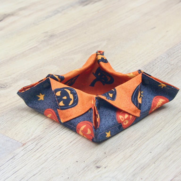Fabric storage box with Pumpkins and Stars - Halloween