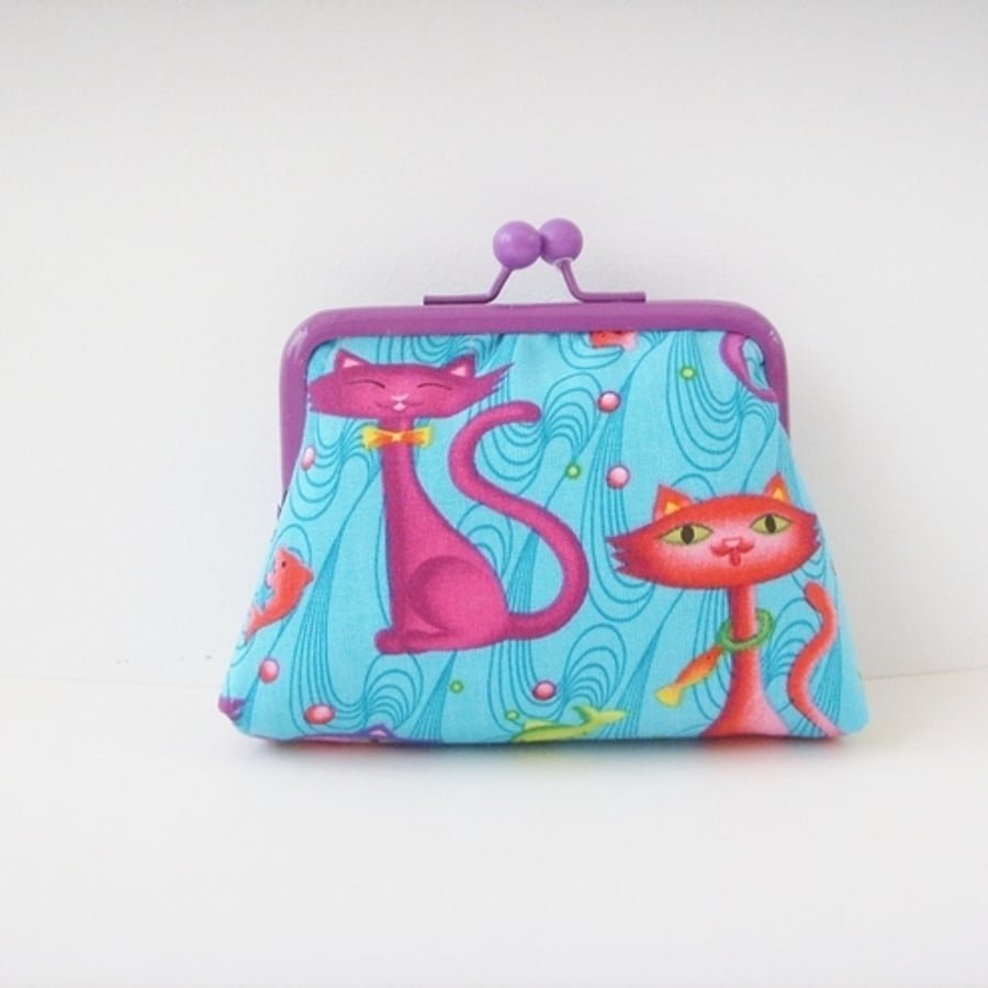 Pretty Kitty Fabric Credit Card/Coin Purse