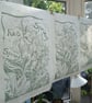 'Spring has Sprung', Lino Print in Sage Green on Natural Lokta Paper - Image 4