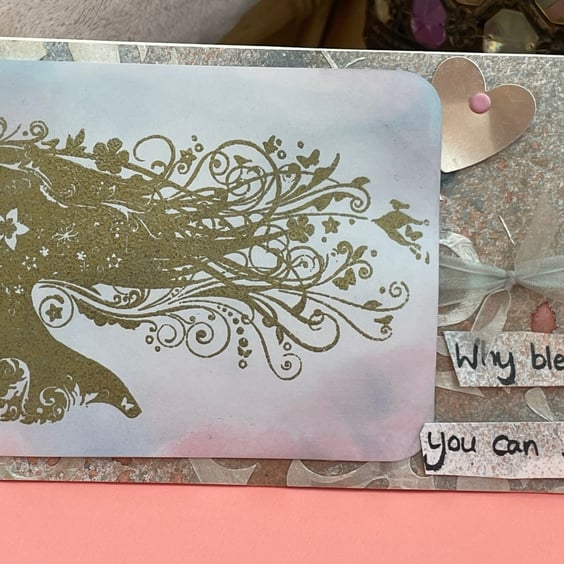 Why blend in when you can stand out sillhouette of a woman card