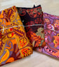 Funky Groovy Retro Vintage Fabric remnants packs Orange Pink