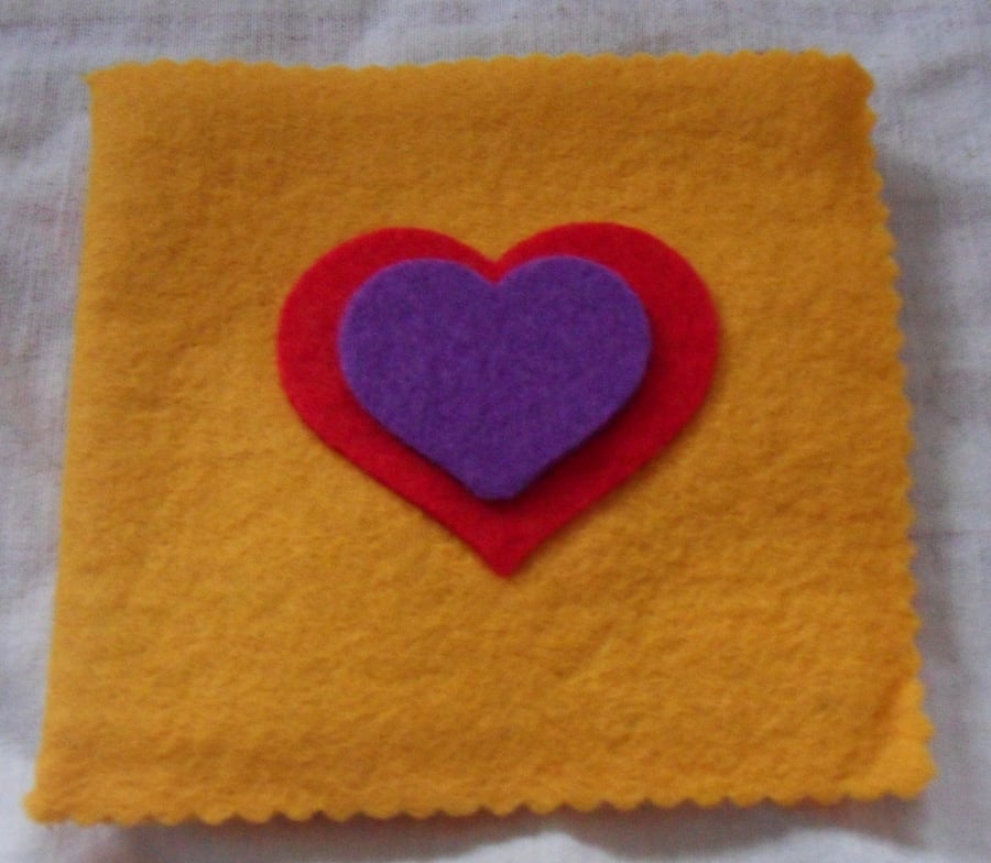 Felt Sewing pin-needle case. Yellow, purple and red (4)