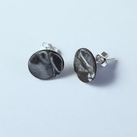 Earrings CHOOSE 2 COLOURS Ceramic round stud,, sterling silver posts 3 UK Post