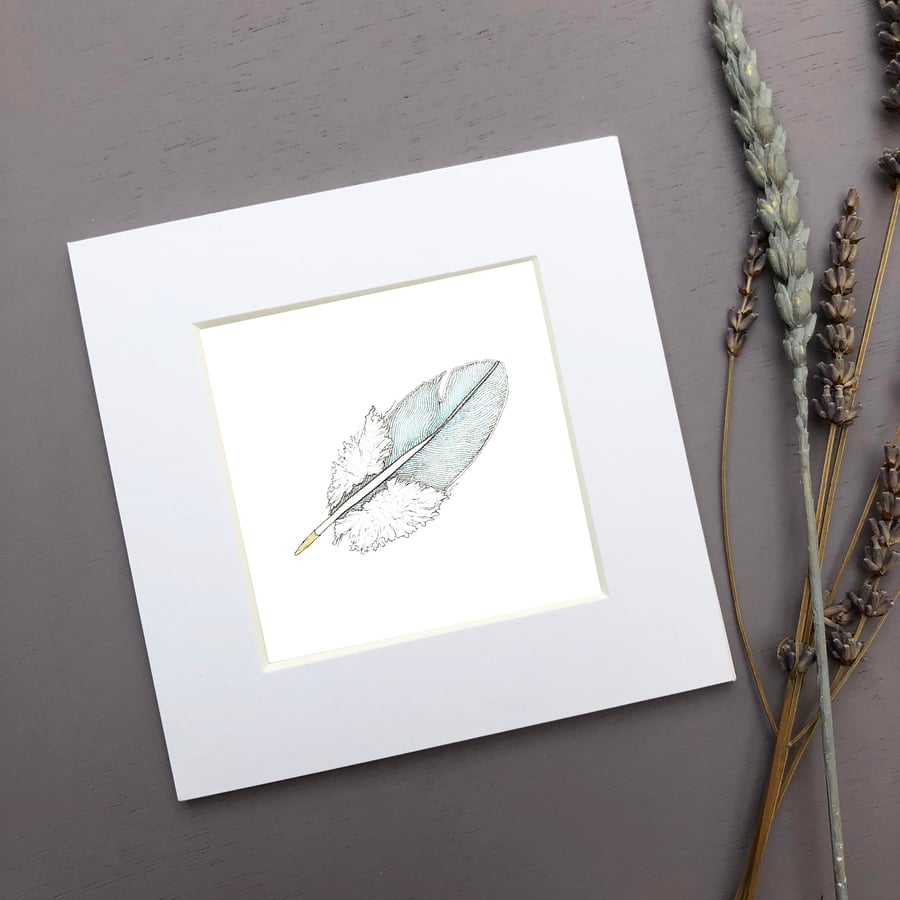 'Feather' Mini Mounted Print