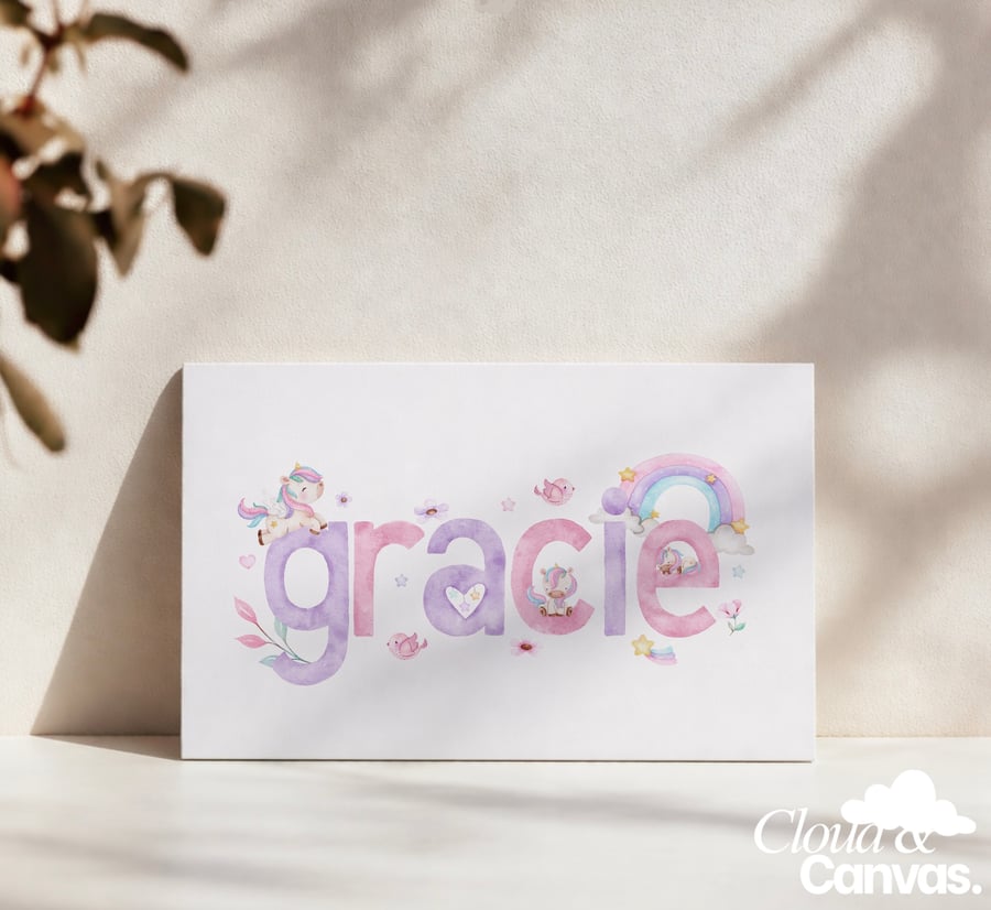 Personalised watercolour name prints 
