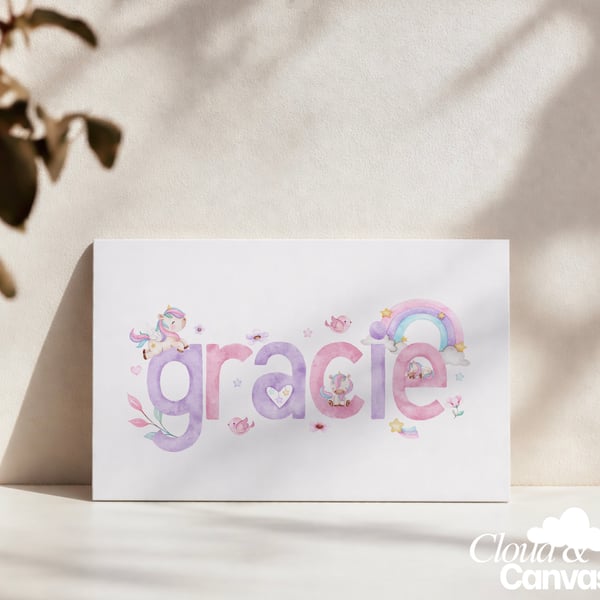 Personalised watercolour name prints 