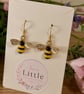 Bee Dangle Earrings, Enamel Bee Charms, Handmade Jewellery  - Image 3