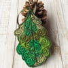 Embroidered oak leaf home decoration 