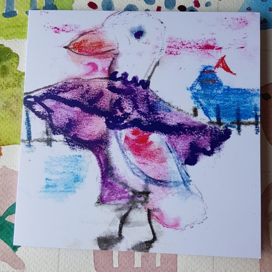 Greeting Card printed from original mixed media art