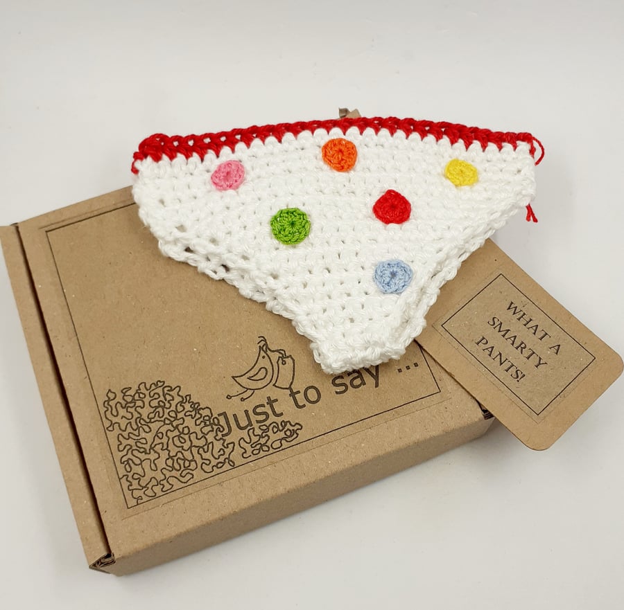 Crochet Smarty Pants - Alternative to an Exam Congratulations Card