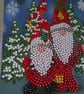 Christmas card. Bead art card. Gonks. Gnomes. Ref 459 - Image 3