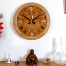 Designer made Wooden Wall Clock with a Burr Elm Dial & Inlaid English Oak Bezel