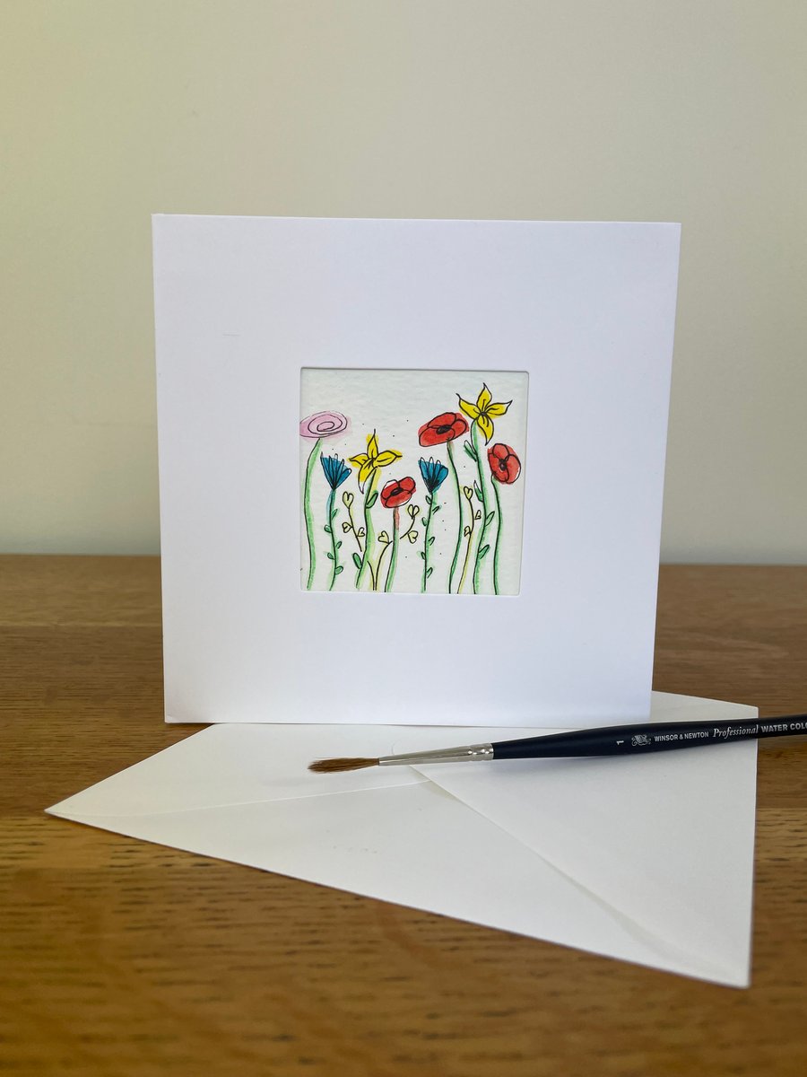 Hand Painted Greetings Card